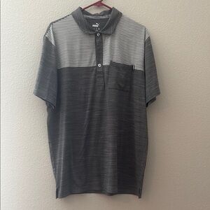 Puma Gray Textured Polo Shirt